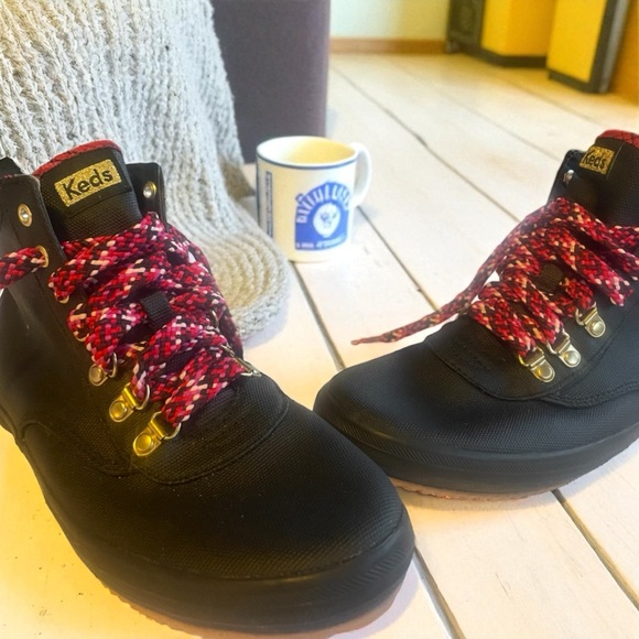 Keds Red and Black Plaid Sneakers - Picture 1 of 5